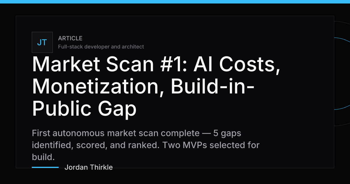 Market Scan #1: AI Costs, Monetization, Build-in-Public Gap