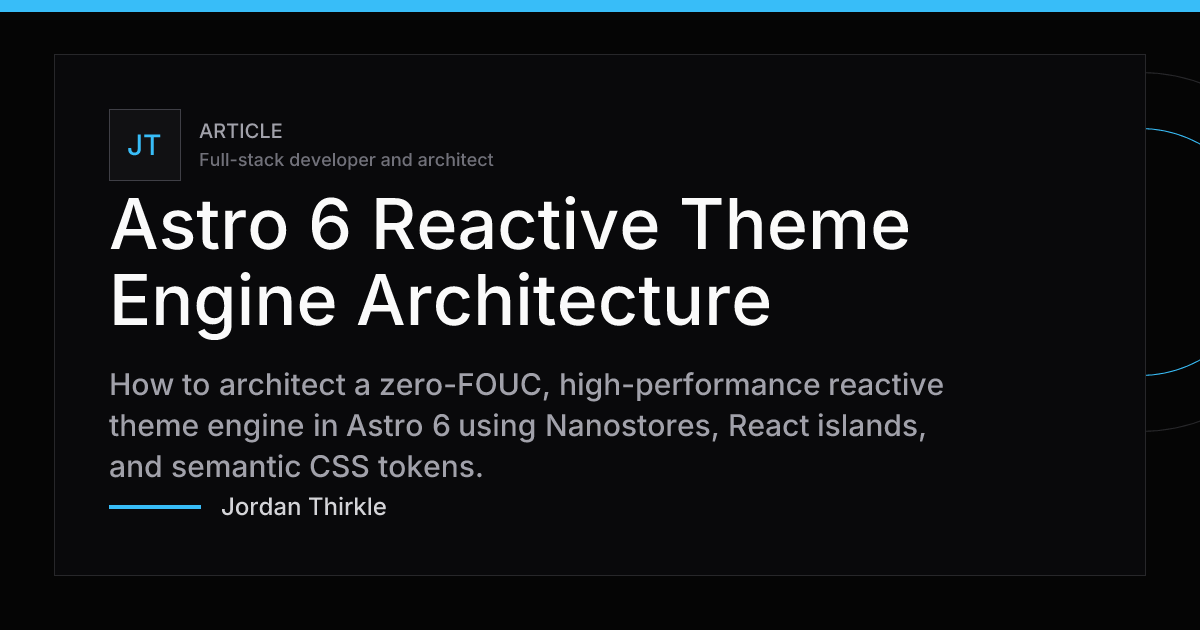 Astro 6 Reactive Theme Engine Architecture