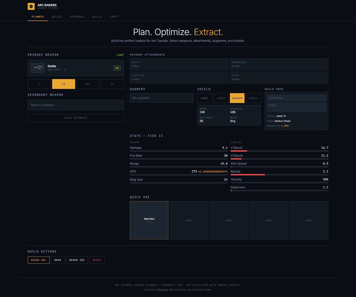 ARC Raiders Loadout Planner — AAA 2026 Masterclass Design